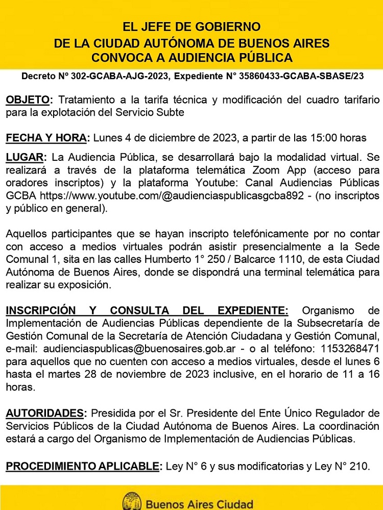 AUDICIENCIA SUBTE 